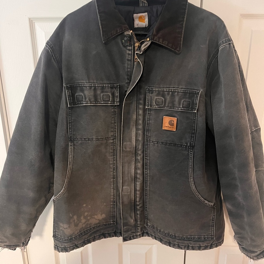Carhartt Faded Black Work Jacket C26 Barn Jacket Black Large